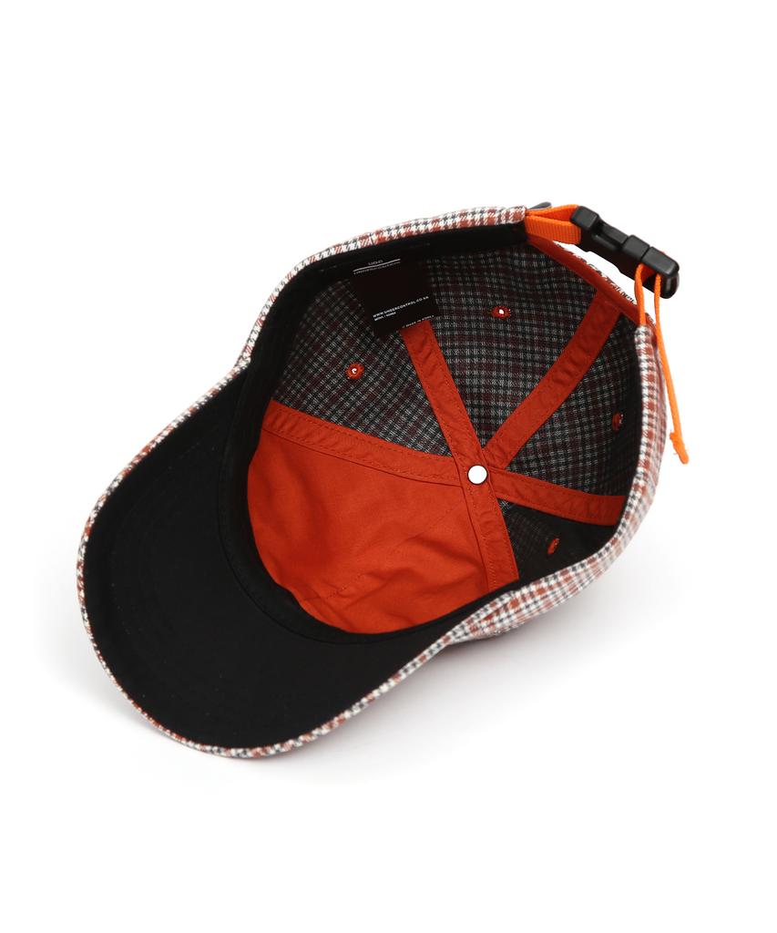 Eondeokeonteulol Check Pattern Ball Cap Pop Hound / Authentic Bb / Orange Check