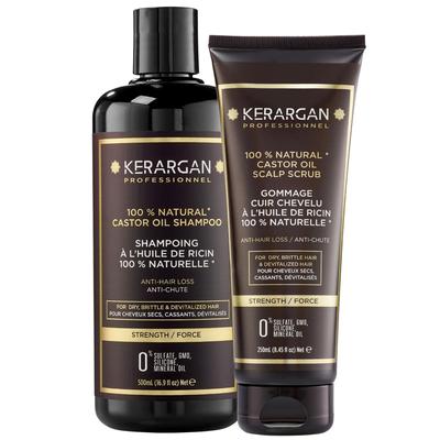 Castor Oil Anti-Hair Loss Shampoo and Scrub Duo - 750ml