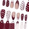Nail art, French polka dot bow girl style long almond-shaped nail wear