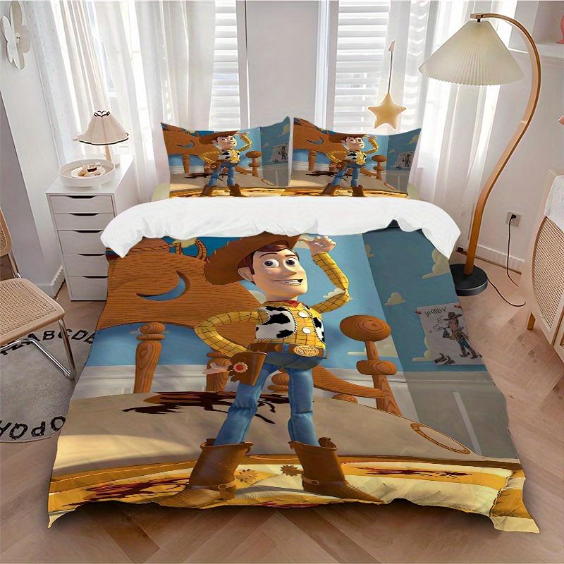3pcs Woody Cowboy Bedding Set Includes Quilt Cover and Pillowcases, Suitable for All Seasons D094