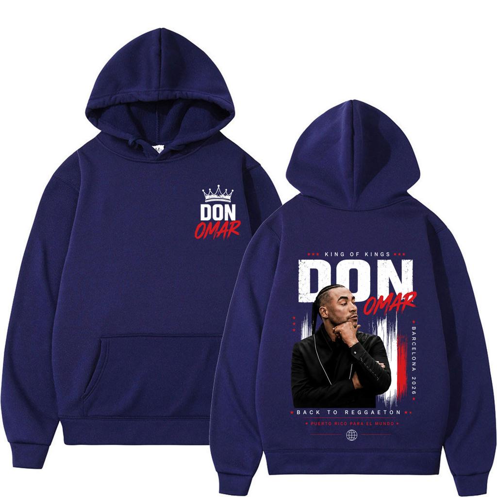 Rapper Don Omar The Last King Tour 2026 Felpa con Stampa Uomo Donna Moda Felpa Autunno Inverno Casual Larga Harajuku Felpa con Cappuccio