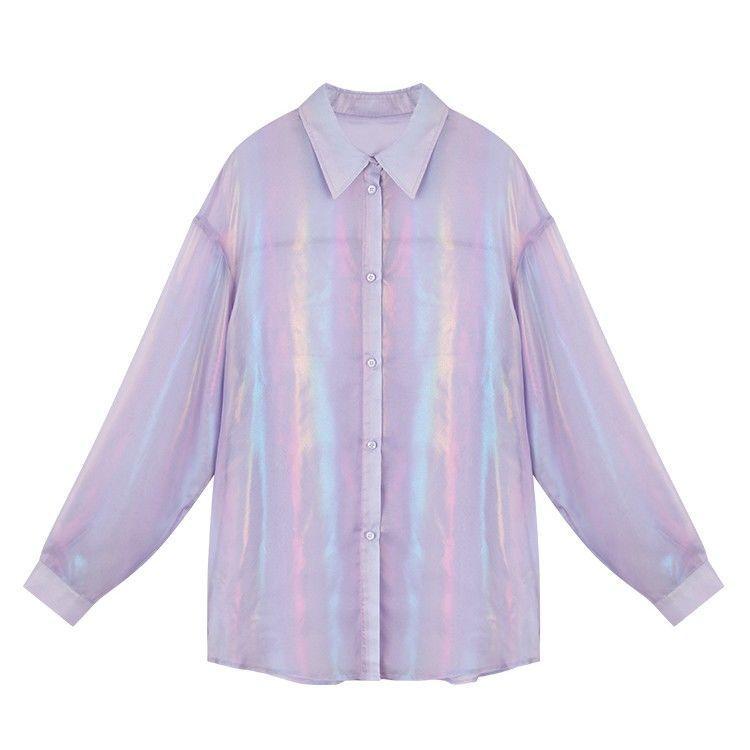 Mermaid's Sun-proof Clothes Women's Medium and Long Summer UV Protection Polo Shirt Thin Long-sleeved T-shirt