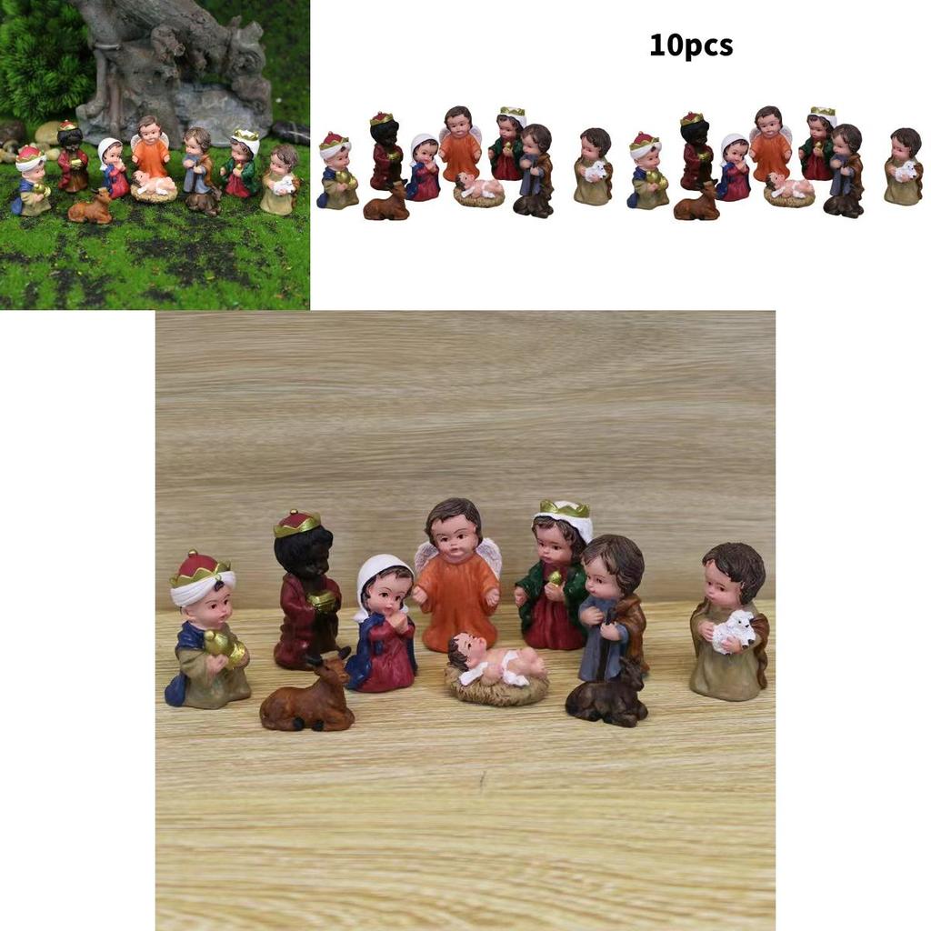 Creative Nativity Scene Resin Figurines With Artistic Design For Festive Home Decor