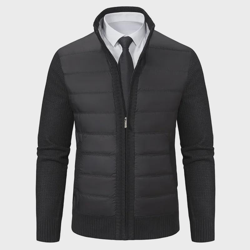 2023 Men's Korean Style Knit Sweater Jacket with Stand-Up Collar