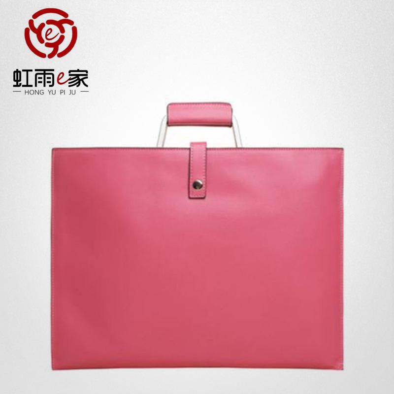 

Тонкая и простая деловая сумка, сумка-унисекс для планшета OL, портфель, нейтральная переносная сумка из коровьей кожи 13 inch розы красного