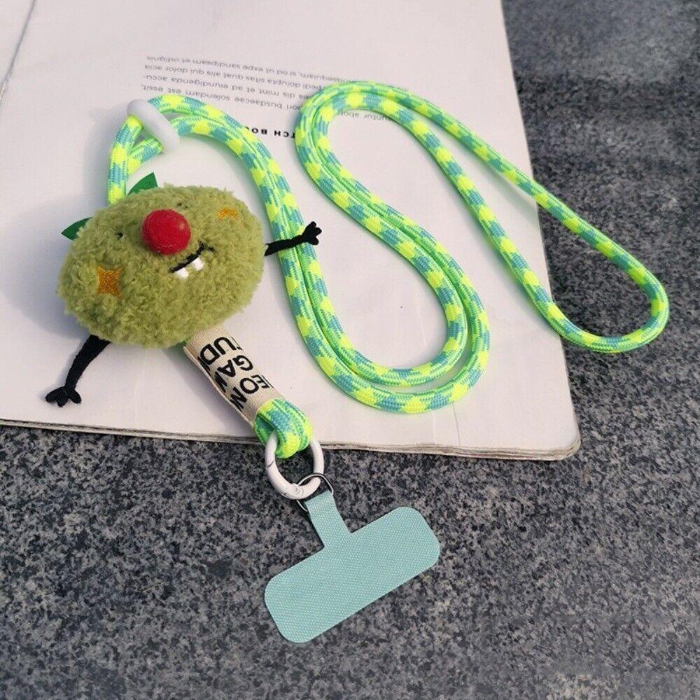 Cute Colorful Phone Lanyard Detachable Cartoon Animal Crossbody Shoulder Rope with Clip Anti-lost Wrist Strap Outdoor