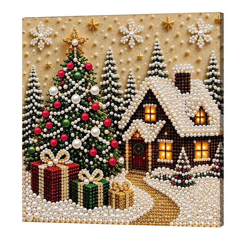 Kerst 3D Parelkunst Parel Diamant Schilderen Kunst Set Met Lijst DIY Parel Kralen Knutselpakket Voor Volwassenen Huisdecoratie Wandkunst Cadeau