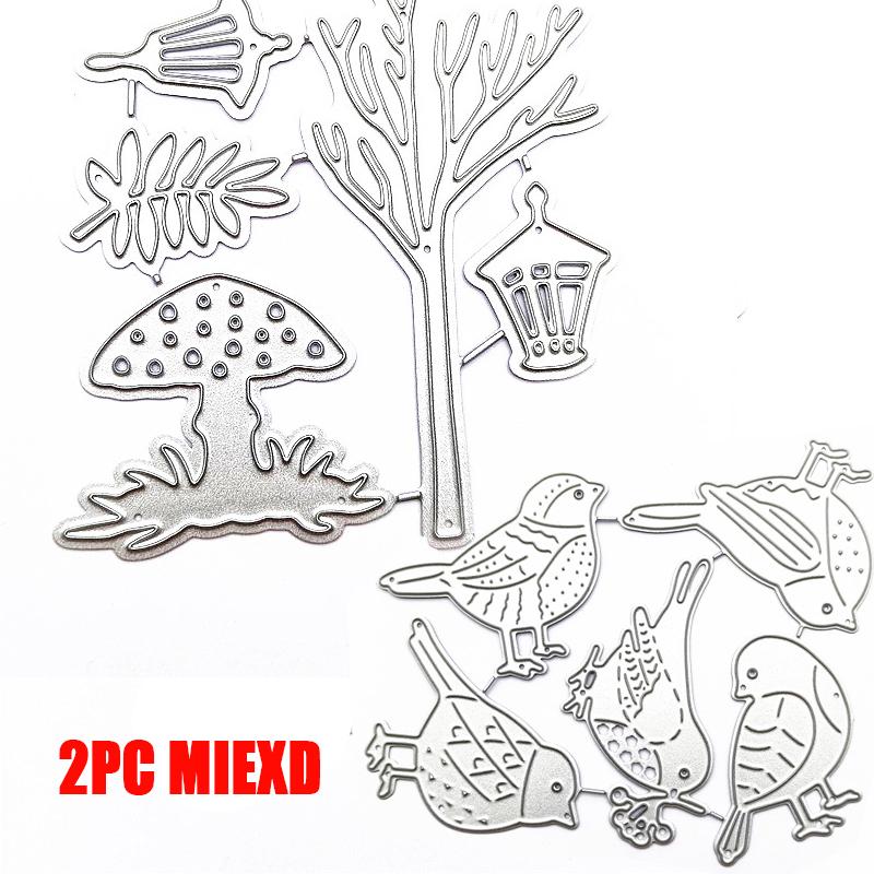 2pc Miexd  Little Bird and Bird Cage On The Tree Scrapbook