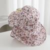 Anti-UV Solar Fan Cap USB Charging 300MA Current Sun Cap Floral Design Breathable Cooling Fan Hat Outdoor Activities