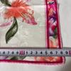 Used LEONARD FASHION Scarf Handkerchief Floral Pink 100% Silk 58cm Sheer