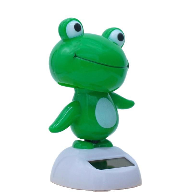 Popular Cute Solar-Powered Frog Ornament for Car Dashboard Decoration