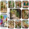 Pattern Landscape Bathroom Shower Curtain Waterproof Hook Bath Accessories Decor