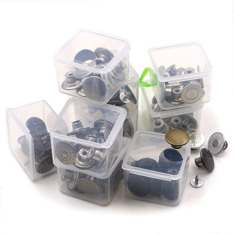 Metal Tack Buttons for Denim Jackets, Overalls, and Clothing - Men's, Women's, and Children's Apparel.