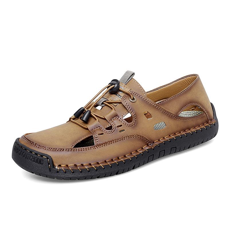 Summer Casual Leather Soft Bottom Sandals Men Classic Roman Sandals Flat Designer Shoes New Outdoor Beach Water Trekking Sandals