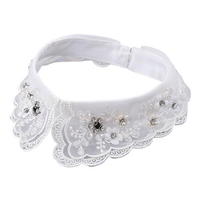 Mode Imitation perle faux collier détachable double maille collier à revers femmes haut vêtements accessoires de cravate