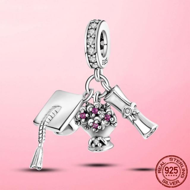 

Высококачественные серебристые шармы-подвески в виде книг для выпускников, подходят для оригинального модного браслета-шарма, ювелирный подарок