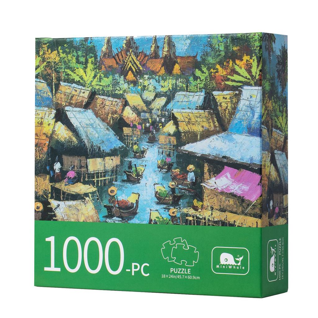 New High-Quality Puzzle 1000 Paper, Landscape City Oil Painting Puzzle 1000 Pieces