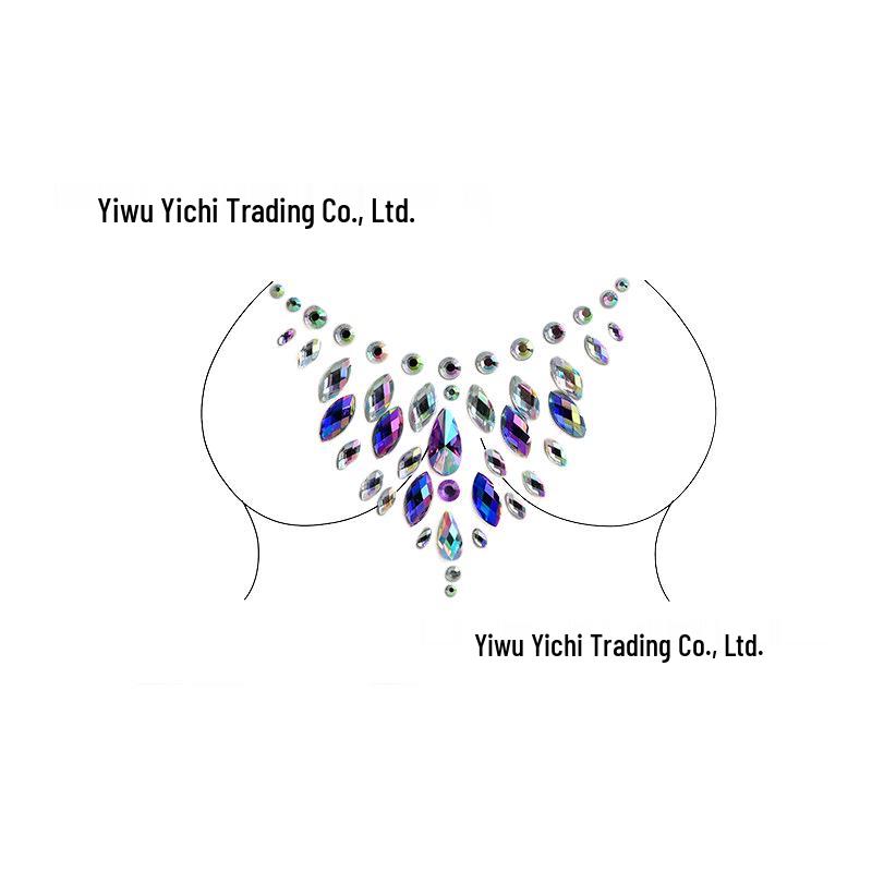 Diamant-Tattoo-Aufkleber für Make-up & Karnevals-Brustdekoration