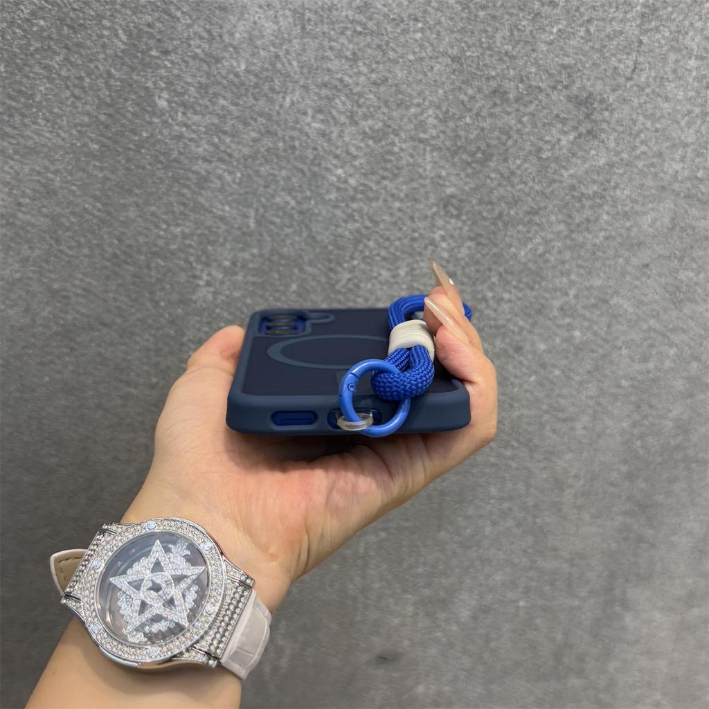 Matte Magnetic Hand Wrist Strap Case for Samsung Galaxy S26 S25 Ultra S24 Plus S23 FE A56 A55 A16 A54 A35 A15 Lanyard Slim Cover