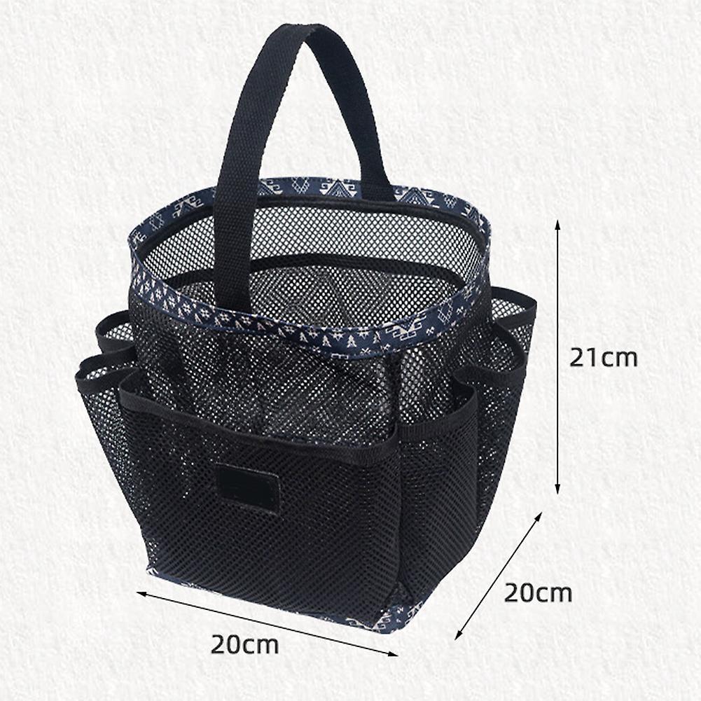 Mesh Bath Shower Caddy Basket with Handle Durable Portable Foldable Bag for Swimming Bathroom