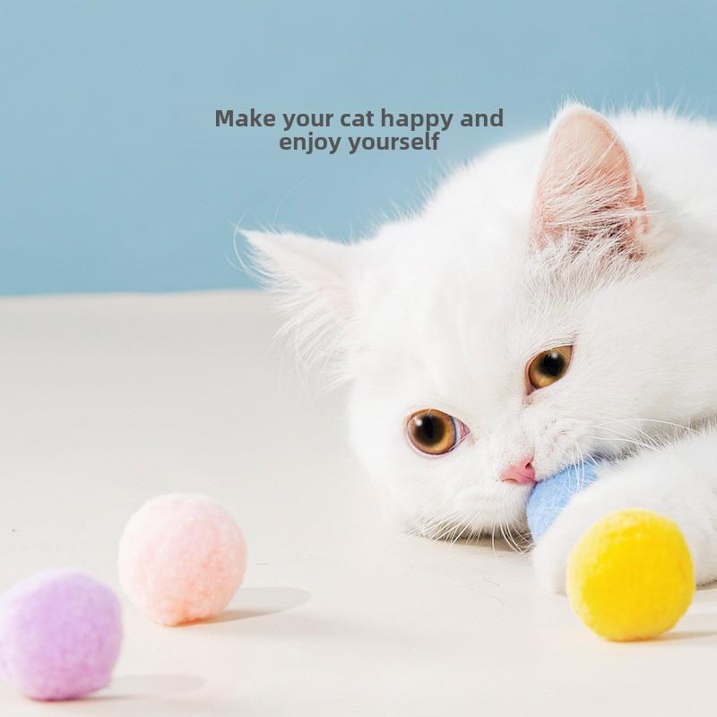 Katzen-Pompon-Spielzeug, Katzen-Selbstbeschäftigung, Langeweile-resistent, Bissfest, Reiz-Katzenstäbe, Kätzchen, Kätzchen, Hundespielzeug, Haustierbedarf