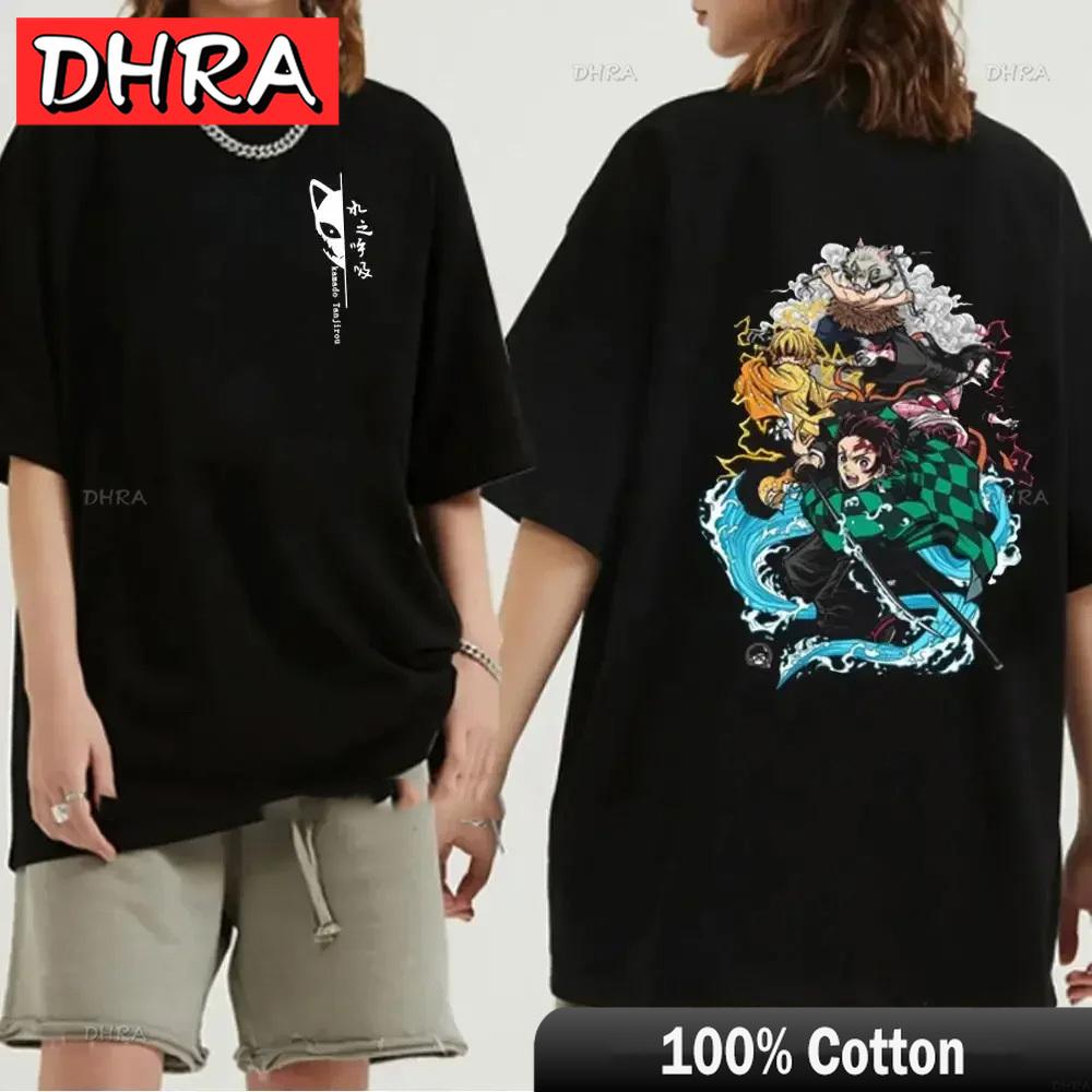Japanese Anime Demon Slayer Graphic Zenitsu Shinobu TShirt Fashion Tanjiro Inosuke Zenitsu Womens T Shirt Men Tees Nezuko Tops