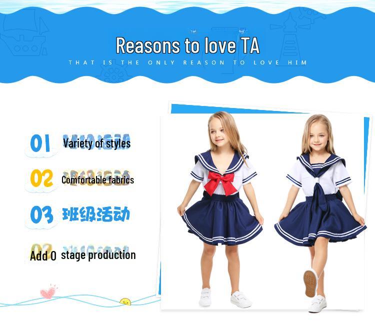 Marine Matrose Schuluniform für Kinder - Cosplay Kostüm für Mädchen