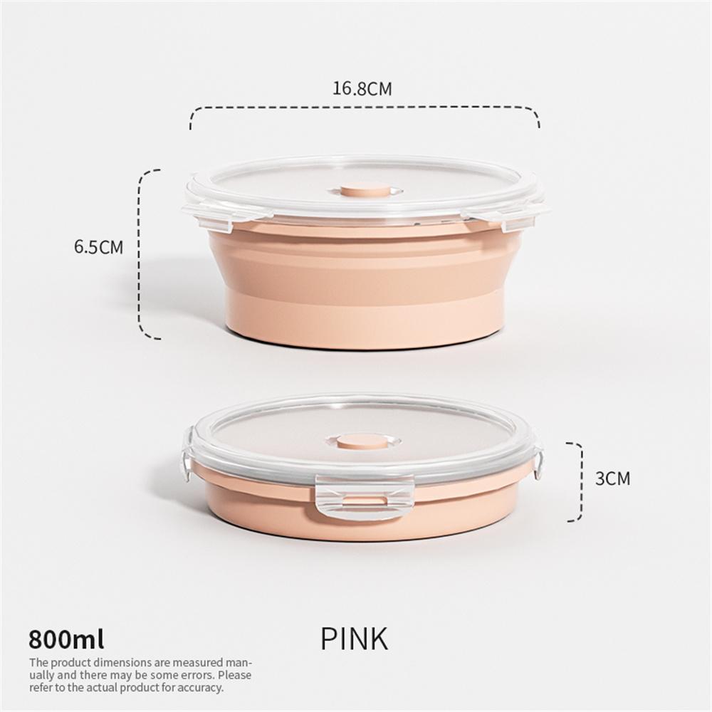 Collapsible Food Storage Container with Lid Portable Silicone Food Container Microwave Freezer Safe Lunch Box