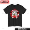 Katze isst RaUnisex T-Shirt Ästhetisches Kalligraphie-T-Shirt Zen Minimalistisches Shirt Einzigartige T-Shirts Stilvolle Klassische Retro-Grafik-Shirts T-Shirt