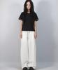 Deumakeu Solid Stripe Wide Pants White