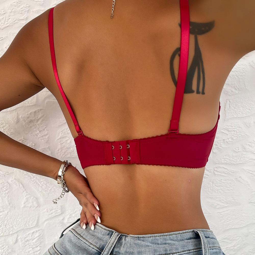 Nahtloser BH Damen Push-Up Bralette Unterwäsche Verstellbarer Bügel-BH Damen Lingerie Mode Buchstabenmuster BHs