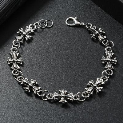 2024 Men's Gothic Alloy Cross Bracelet - High Quality Retro Dark Street Style