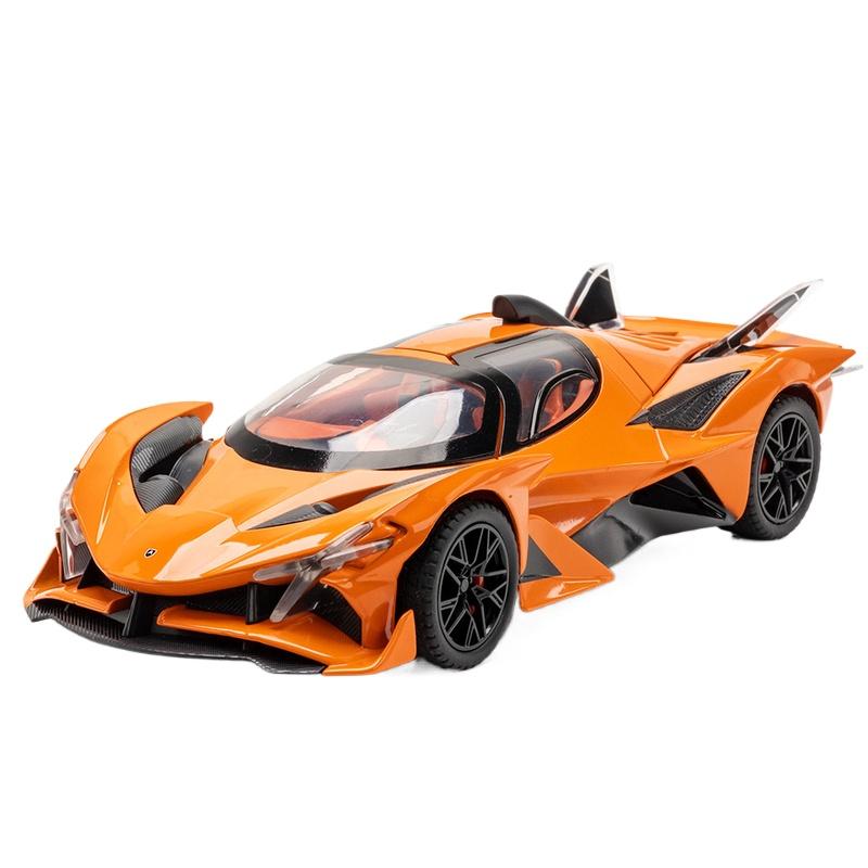 

1/24 Apollo Project EVO Alloy Sports Car Model Diecast Metal Toy Super Racing Car Model Simulation Sound and Light Children Gift оранжевый
