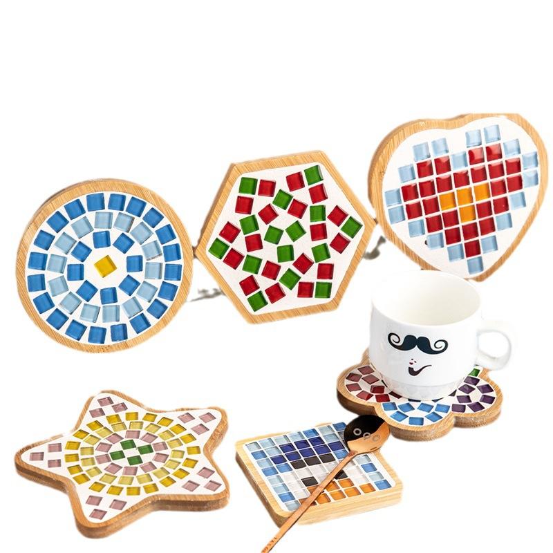 High-value Hot Sale Mosaic Coaster Creative Set Material Tools Handmade Decoration Gift Kindergarten Art Gift Card