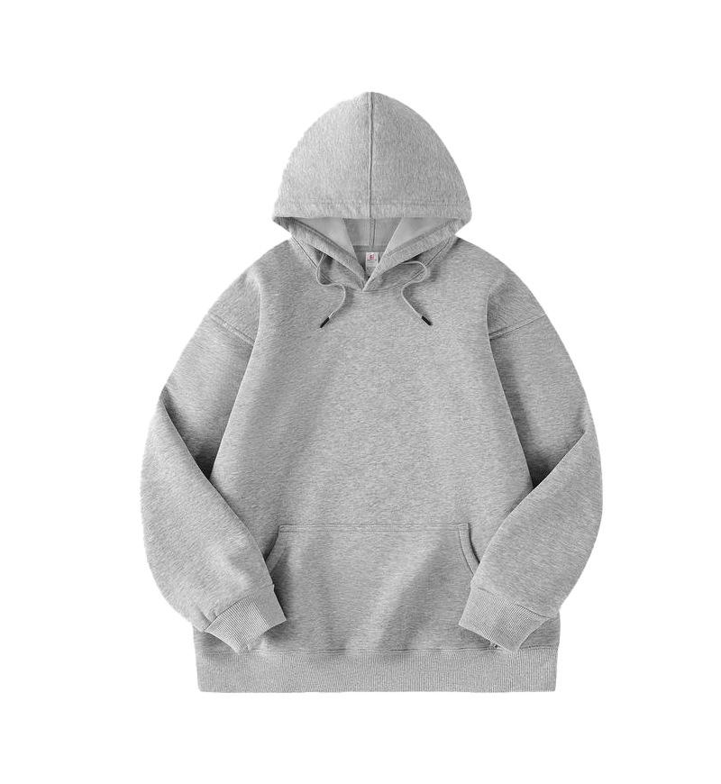 400g Heavyweight Silver Fox Velvet Unisex Hoodie with Fleece, Korean Style Thickened Loose Sweatshirt for Autumn/Winter