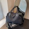 Niche large-capacity canvas bag women's new commuter messenger bag shopping class shoulder tote bag