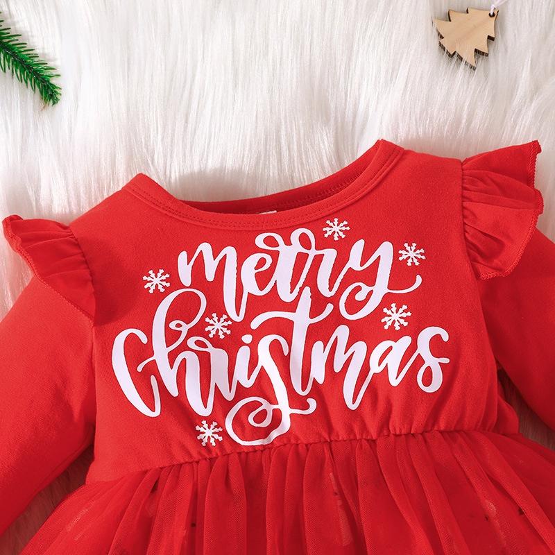 Baby Weihnachtskleid für Mädchen Cartoon Weihnachtsmann Kleider Festival Party Kleid Frohe Weihnachten Babykleidung Mädchen Weihnachtskleid