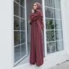 Side Tie Long Sleeve Plus Size Muslim Women Dress Abaya