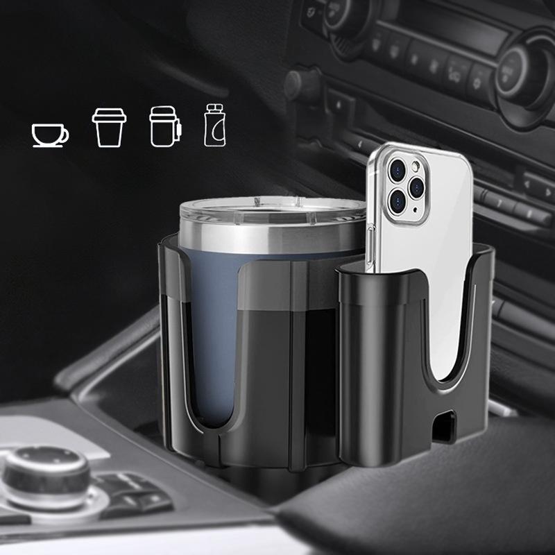 Car-mounted Water Cup Holder and Mobile Phone Holder, Multifunctional Car Cup Holder Extender, Large-sized Beverage Cup Holder