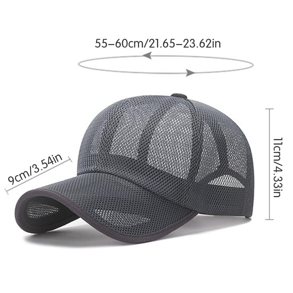 Atmungsaktiver Netz-Hohl-Sonnenhut für Herren Damen Outdoor-Sport Sonnenschutzmützen Verstellbare Größe