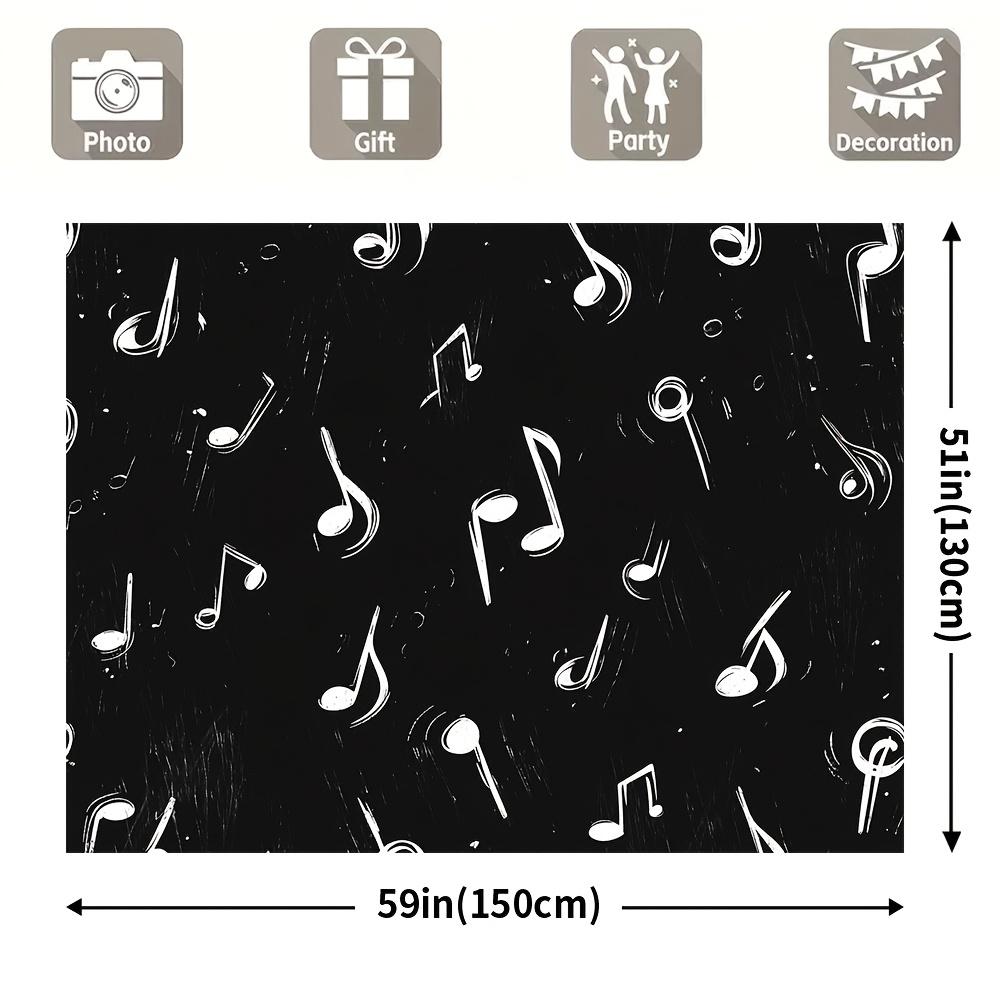 1 Stück Stoff mit Musiknoten-Hintergrund im Bobo-Stil, aus Polyester, geeignet für Hochzeiten und allgemeine Dekorationszwecke