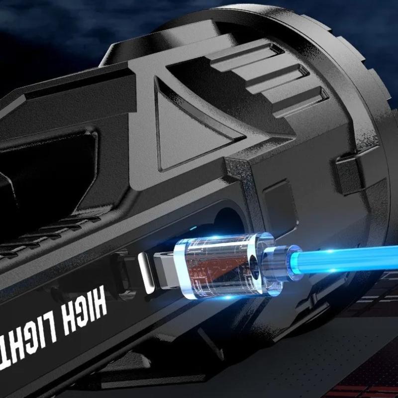 New Powerful LED Flashlight 20W Super Bright Long Range Charging Searchlight Multifunctional Waterproof Work Light Fishing