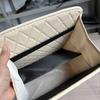 Suede Car Seat Back Organizer with Cup Holder & Multi-Grid Storage