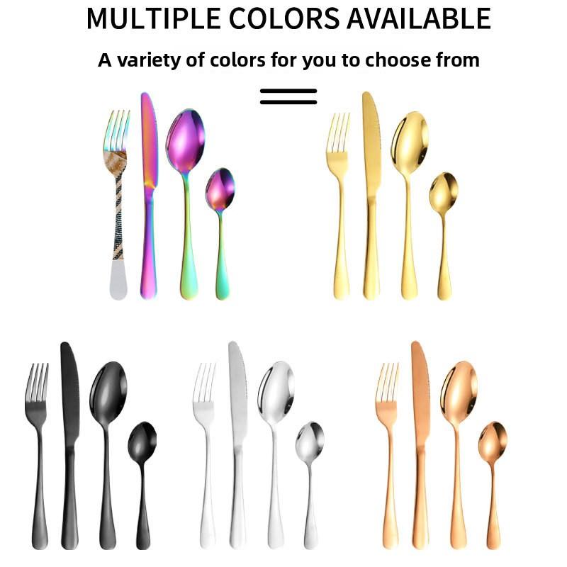 60-Piece Tableware 12-person Set American Station Flatware Set1010 Stainless Steel Tableware
