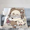 Kawaii C-Chiikawa Rakko Cartoon Blanket Flannel Printed  Multi-function Super Warm Throw Blanket for Sofa Car Rug Piece