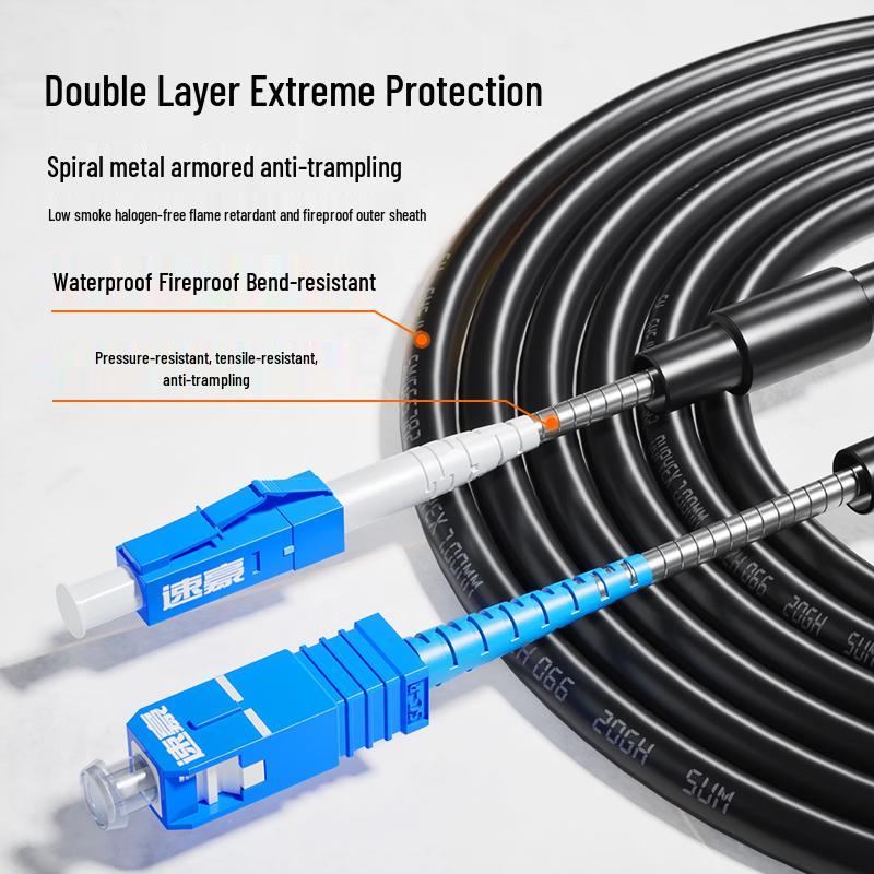 Outdoor Armored Single-Mode Fiber Optic Patch Cable