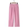 European and American French women's clothing fashion versatile mid-waist straight casual trousers 6113901637