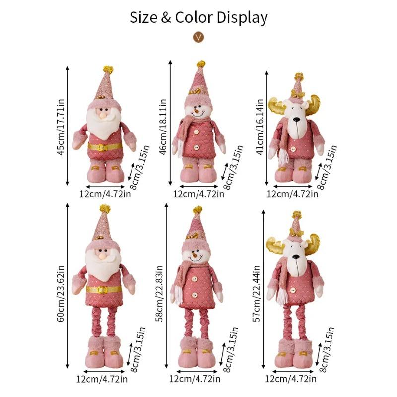1pcs Christmas Elk Decorations Retractable Large Standing Reindeer Plush Doll Toys  Christmas Tree Decor Table Ornament