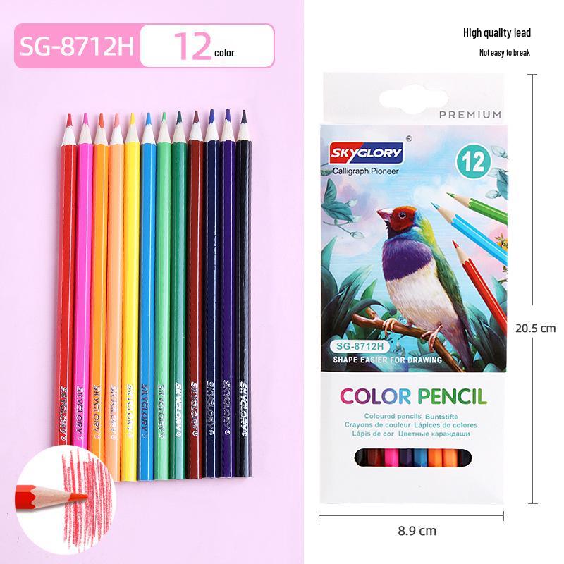 Eco-Friendly Hexagonal Oil-Based Colored Pencils - 48 Color Set for Students