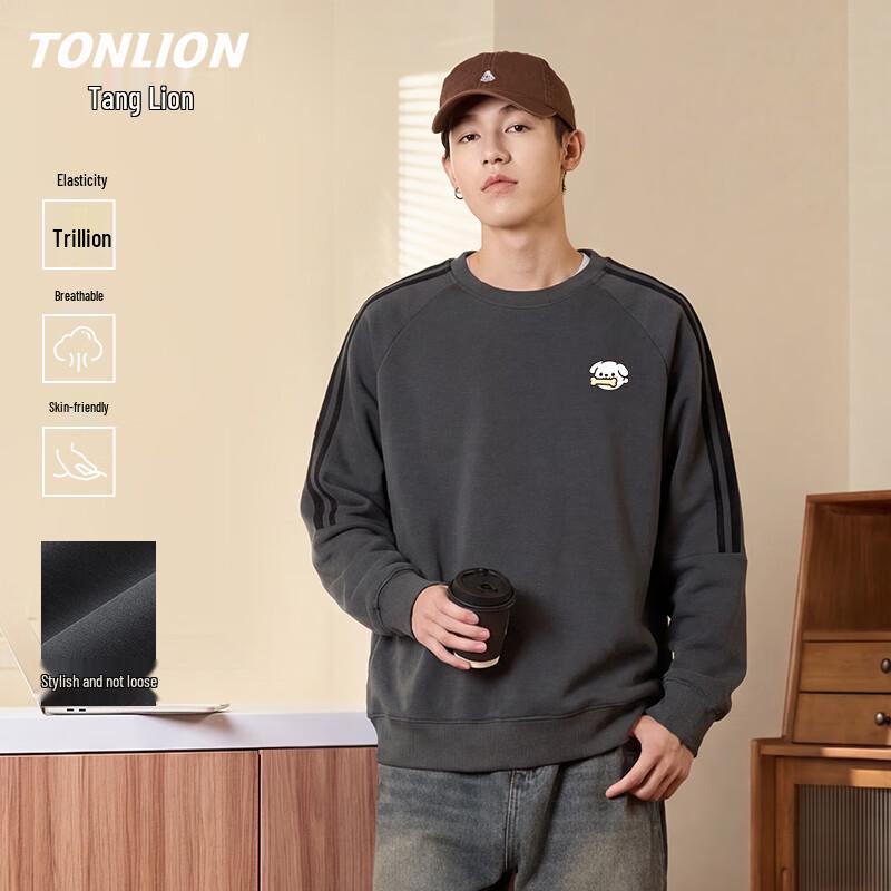 

TonLion Men s Casual Crewneck Long Sleeve Sweatshirt 2XL